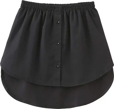 Produktbild von ASKSA Damen Mini Hemdverlängerungen Fake Top Lower Sweep mit Elastischem Taillenband, Schwarz, L