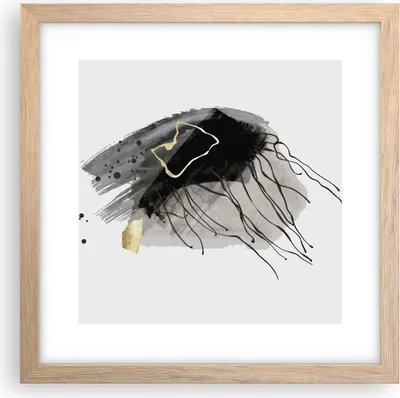 Produktbild von Gerahmtes Poster - Rahmen in heller Eiche - Abstraktion dunkel Farben - 30x30 cm - Wand Bild - Wanddeko - Wandbilder - Wandposter - Bilderrahmen - Bilder - Kunstdruck - Wandbild - P2NAC30x30-4337
