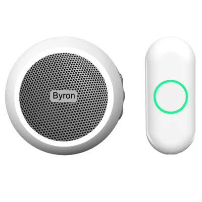 Produktbild von Byron DBY-23532 Kabelloses Türklingelset, Grau, Weiß, 85 dB, Haus, Büro, IP44, 6 Stück(e), 6 Stück(e)