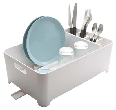 Productafbeelding van YAMAZAKI 2452 Afdruiprek voor borden, wit, ABS-kunststof, 38 x 24 x 13 cm