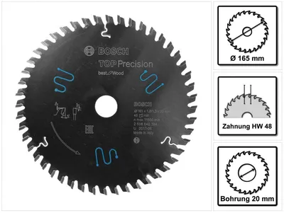 Zdjęcie produktu dla Bosch 2 608 642 384, Drewno, 2 cm, 11500 RPM, Bosch, ATB ( z naprzemiennym skosem wierzchołka), 5°