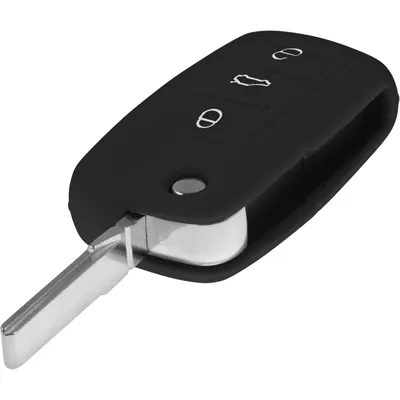 Produktbild von PhoneNatic Silikon Schlüssel Hülle kompatibel mit der  VW 3-Tasten Fernbedienung in schwarz Klappschlüssel 3-Key