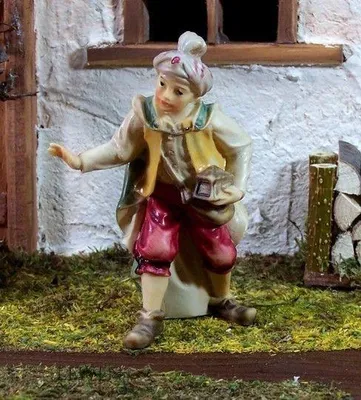 Produktbild von Elefantentreiber aus Polyresin. Für 11 cm. Krippenfiguren.   W347