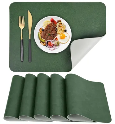 Obrázok produktu pre Sada umývateľných podložiek pod taniere – 6 kusov, odolných voči teplu, rozmer 43 x 30 cm
