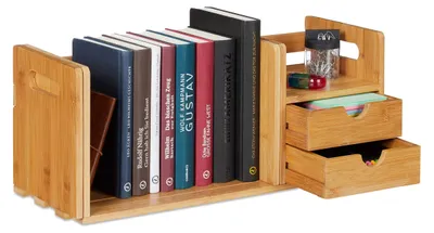 Schreibtisch-Organizer Bambus, 2 Schubladen, 80,5 cm, Natur