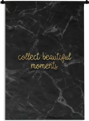 Produktbild von MuchoWow® Wandteppich Wandbehang Zitate - Sprichwörter - Gold - Marmor 90x135 cm Tapisserie Dekoration Wandtuch - Baumwolle - Wandskulptur