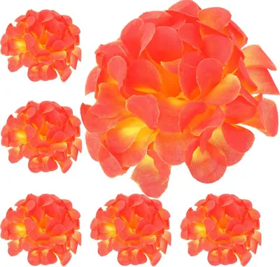 Produktbild von Dekolo Künstliche Blumen Blütenköpfe Pflanzen Deko Hortensien für die Hochzeit Orange 8cm