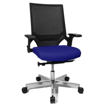 Produktbild von Bürodrehstuhl m.Punktsynchrontechnik schwarz/blau 420-550mm Trgf.110kg TOPSTAR