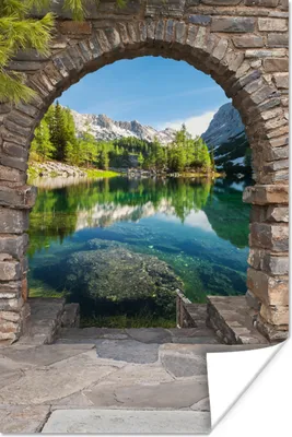 Produktbild von MuchoWow® Poster Aussicht - Berg - Landschaft - Wasser 40x60 cm - Plakate für die Wand - Poster Babyzimmer