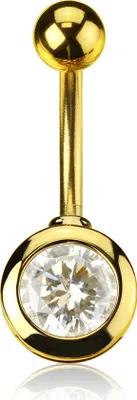 Produktbild von Bauchnabelpiercing 14 Karat vergoldet Bananabell Nabelpiercing Gold Chirurgenstahl 10 mm