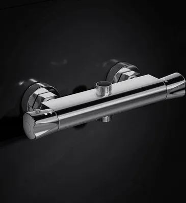 Produktbild von Famanu Thermostatische Duschearmatur mit Doppelausgang - 3/4" BSP - Chrom - Wandmontage