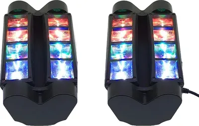 Obrázek produktu pro Mini LED světelný pavouk, 8 x 10W RGBW LED, režim aktivace zvukem, ovládání DMX512