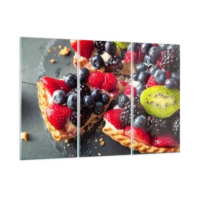 Produktbild von Bilder auf glas - Kuchen Dessert Obst Erdbeere - 165x110cm - Glasbilder - Wandbilder - Kunstdruck - zum Aufhängen bereit - Wanddekoration aus Glas - Glas Bilder - Wandbild auf Glas - GCE165x110-2871