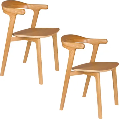 Produktbild von Zuiver Northwood Esszimmerstuhl mit Armlehne Holz Naturel - 2 er Set