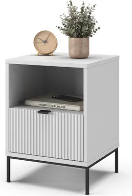 Zdjęcie produktu dla Stolik nocny Vicco Eliza Biały 40 x 55 cm z 1 szufladą, Model 56203