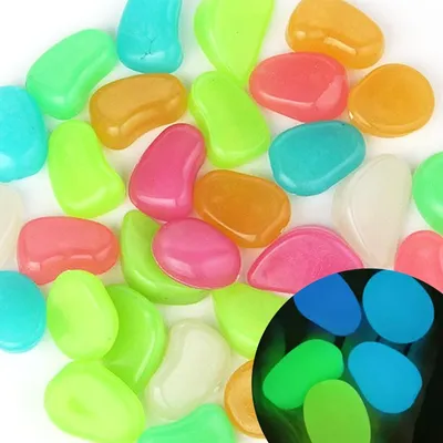 Imagen del producto de Juego de 25 piedras decorativas fluorescentes