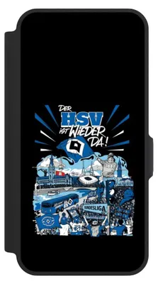 Produktbild von NIVOCASE Klapphülle für Samsung Galaxy A57 5G  Handyhülle aus Kunst Leder NIVOflip schwarz Aufstieg HSV Hamburger SV