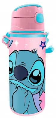 Zdjęcie produktu dla Bidon Aluminiowy Butelka z Ustnikiem Ustnik 600 ml Lilo i Stitch Disney / ST00131