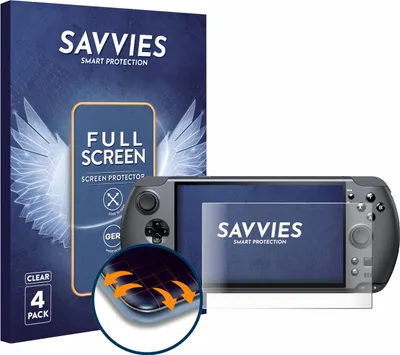 Produktbild von 4x Savvies Fullscreen Schutzfolie für GPD Win 5 Displayschutz Folie Fullcover Klar Transparent