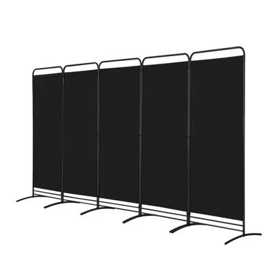 Zdjęcie produktu dla Angel Living 5-częściowy parawan wewnętrzny, przegroda, składana przegroda, parawan wewnętrzny na taras lub balkon, czarny, 405 x 180 cm