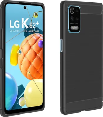 Immagine prodotto di Avizar, Custodia protettiva per LG K62 / K52 con design in alluminio e carbonio, nero