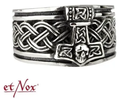 Produktbild von etNox Ring „Thors Hammer“ aus Edelstahl 65 (20.6 mm Ø)