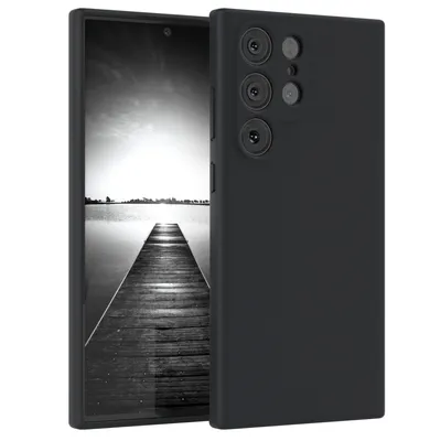 Produktbild von EAZY CASE Silikonhülle für Samsung Galaxy S23 Ultra Silikon Backcover Schutz in Schwarz