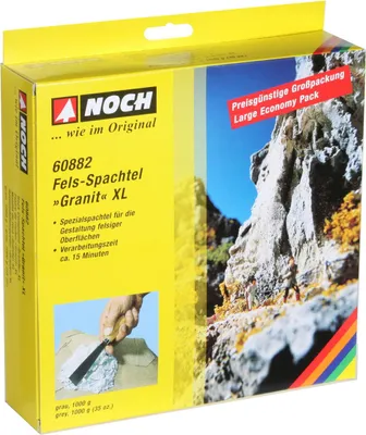 Produktbild von NOCH® Fels-Spachtel „Granit“, 1.000 g in Grautönen perfekt zum Modellieren realistischer Felspartien und Felswände