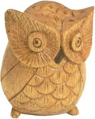 Produktbild von Eule GOKU mini, ca. 6 cm aus Soar-Holz, handgeschnitzt