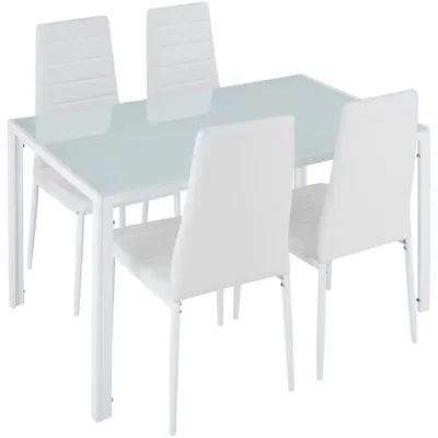 Produktbild von tectake® Esszimmergruppe Berlin 5-teilig gepolstert mit Kunstlederbezug