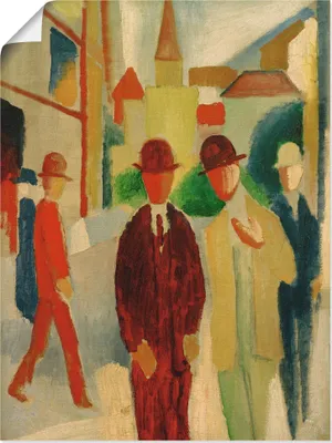 Produktbild von ARTland Poster Helle Straße mit Leuten Größe: 30x40 cm