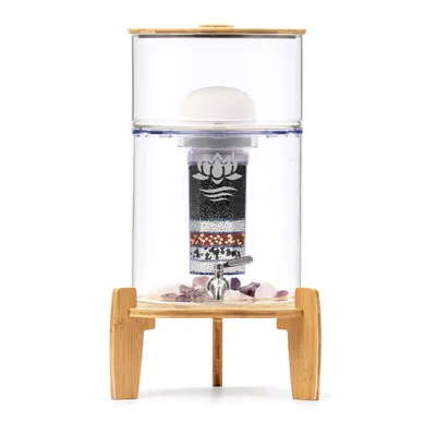 Produktbild von Lotus Vita Wasserfilter Glas-Wasserspender Kendra 9L -  mit Blume des Lebens - Lotus Fontana