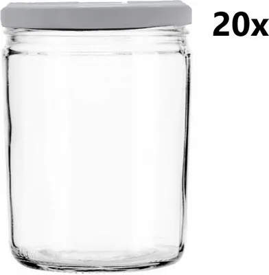 Produktbild von Einmachglas 440 ml LUNCH klar/transparent 20 Stück INKLUSIVE WEISSEN DECKELn, Anzahl der Teile in der Packung: 20