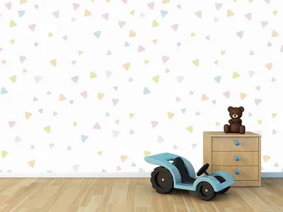 Immagine prodotto di Carta da parati con motivi geometrici a triangoli, ideale per decorare le pareti per bambini