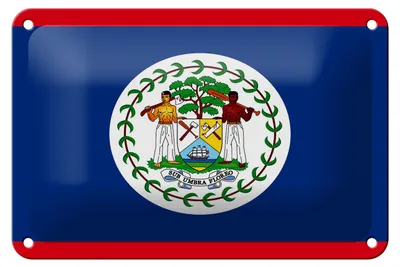 Produktbild von Blechschild Flagge Belizes 18x12cm Flag of Belize