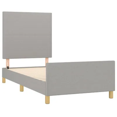 Produktbild von vidaXL Bettgestell ohne Matratze Hellgrau 90x190 cm Stoff