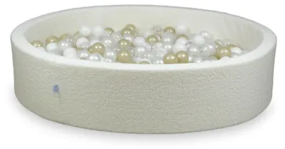 Obrázok produktu pre Suchý bazén 130x30 Boucle White 600 guličiek: transparentné, biele, perleťové, svetlo zlaté