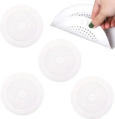Produktbild von 4 Stück Silikon Abflusssieb Dusche mit Saugnäpfen Haarfänger, Abfluss Haarsieb, für Küche Dusche Badewanne Abflussschutz