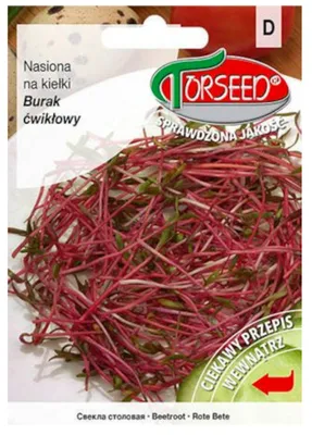 Zdjęcie produktu dla Burak ćwikłowy czerwony, nasiona na kiełki 10g - Torseed