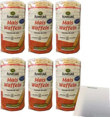 Produktbild von Alnatura Maiswaffeln 6er Pack (6x110g Packung) + usy Block