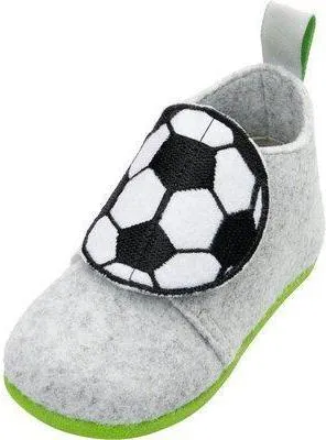 Produktbild von Playshoes Filz Hausschuh Fußball grau 24
