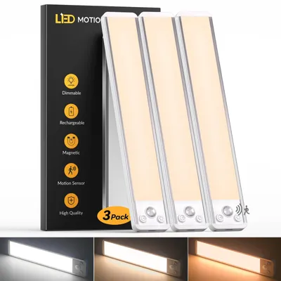 LED-Unterbauleuchte 25 cm, 3 Farben, 3er-Set, Batteriebetrieb