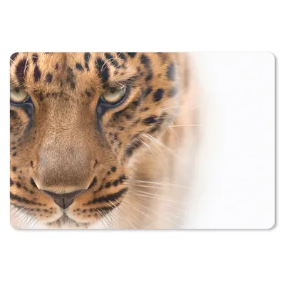 Produktbild von MuchoWow® Schreibtischunterlage Leopard - Pelz - Weiß 60x40 cm - XXL Mauspad - Großes Mauspad