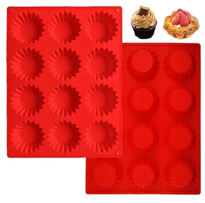 Produktbild von Muffin Backform Silikon 24er Set Antihaft Muffinblech für Cupcakes Tartelettes