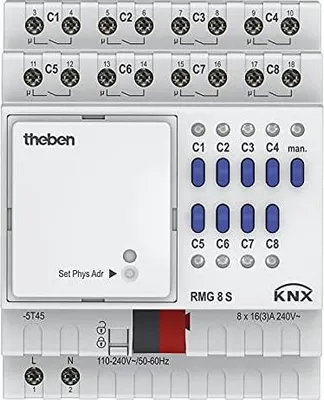 Image de Theben RMG 8 S Actionneur de commutation KNX octuple Module de base de la série MIX2, 8 canaux