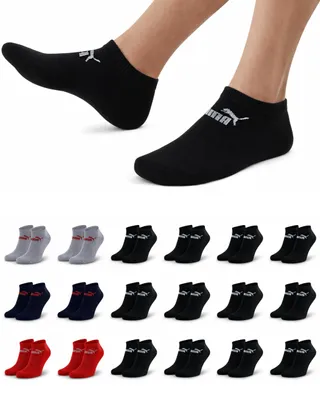 Produktbild von PUMA Sneakersocken 18 Paar Pack Damen Herren Black Blue Red Grey 47-49 – Black-Blue-Red-Grey