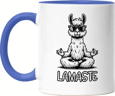 Produktbild von Lamaste Süßes Lama Tasse Blau Meditation Humor Büro Entspannung