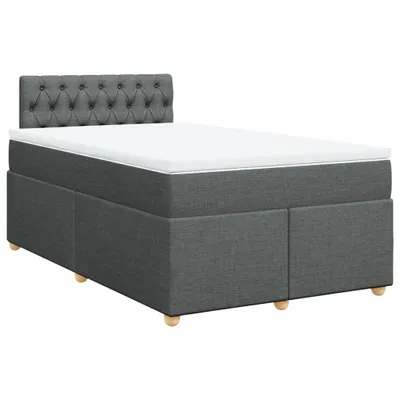 Produktbild von Boxspringbett mit Matratze Dunkelgrau 120x200 cm Stoff