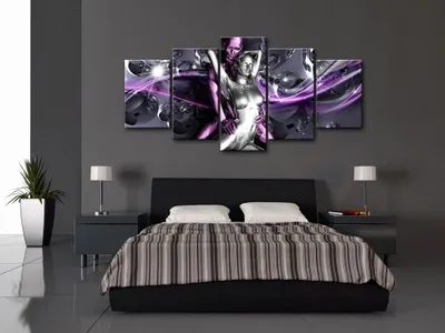 Image de Tableau acoustique Abstrait Amour 200 x 100 cm Tableaux Mousse acoustique Absorbeur acoustique haute performance Isolation acoustique Toile 5 pièces Tableau mural Acoustique intérieure Isolation acoustique h-A-0070-b-o