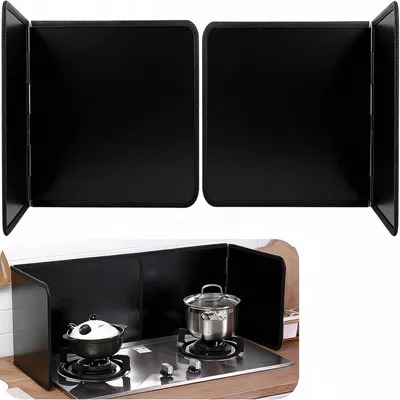Produktbild von Spritzschutz 40 cm, Edelstahl, schwarz, hitzebeständig, kratzfest, für Küche